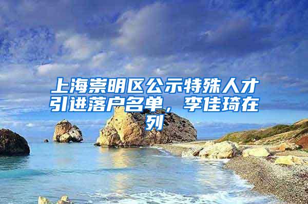 上海崇明区公示特殊人才引进落户名单，李佳琦在列