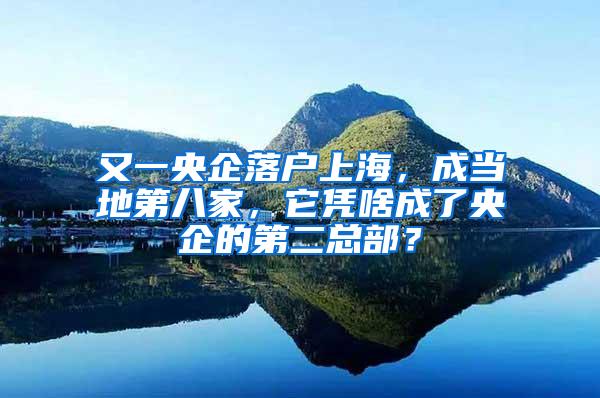 又一央企落户上海，成当地第八家，它凭啥成了央企的第二总部？