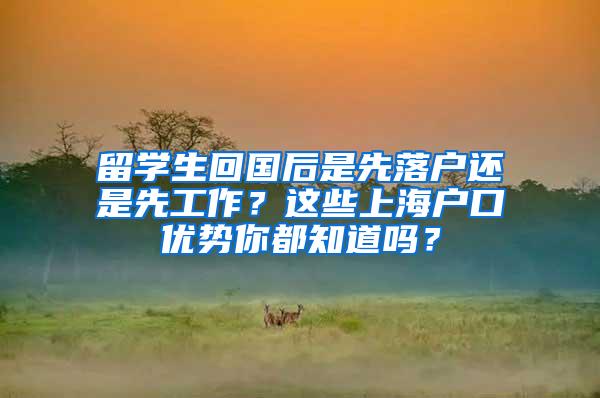 留学生回国后是先落户还是先工作？这些上海户口优势你都知道吗？