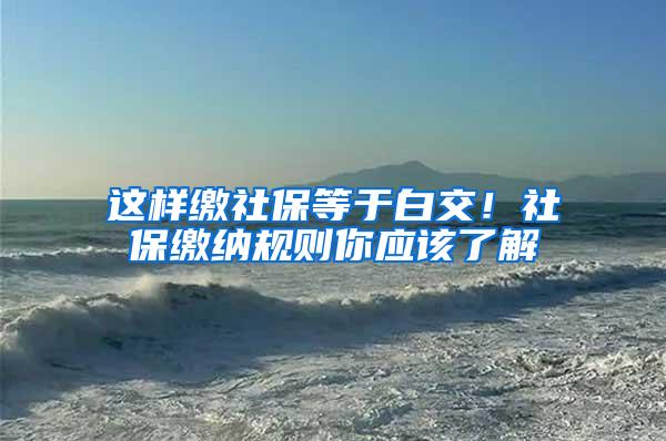 这样缴社保等于白交！社保缴纳规则你应该了解
