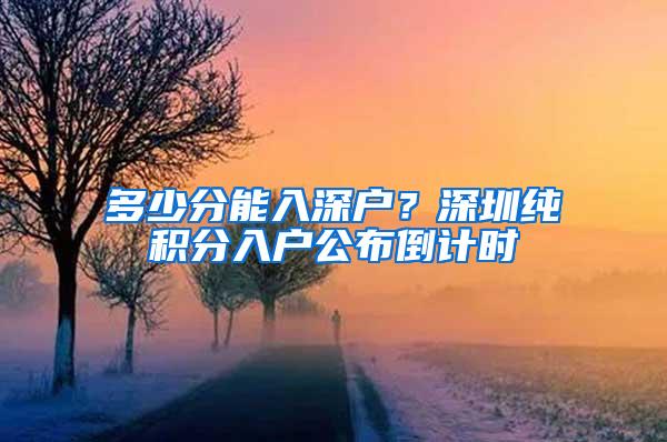 多少分能入深户？深圳纯积分入户公布倒计时