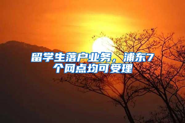 留学生落户业务，浦东7个网点均可受理