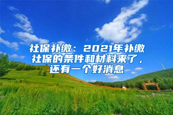 社保补缴：2021年补缴社保的条件和材料来了，还有一个好消息