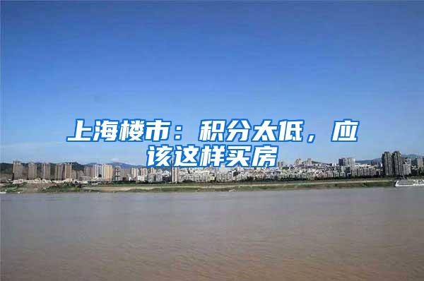 上海楼市：积分太低，应该这样买房