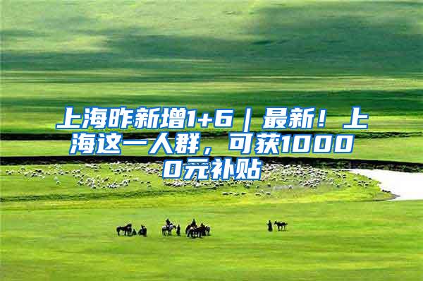 上海昨新增1+6｜最新！上海这一人群，可获10000元补贴