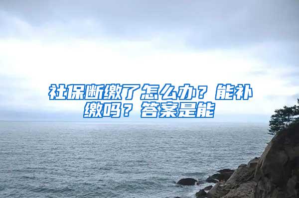 社保断缴了怎么办？能补缴吗？答案是能