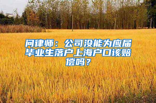 问律师：公司没能为应届毕业生落户上海户口该赔偿吗？