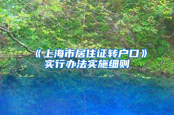 《上海市居住证转户口》实行办法实施细则