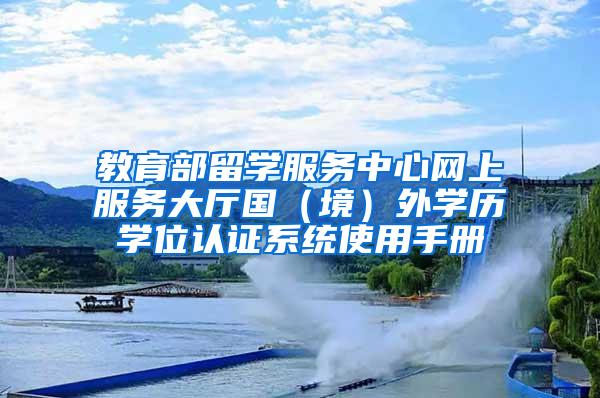 教育部留学服务中心网上服务大厅国（境）外学历学位认证系统使用手册