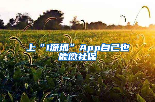 上“i深圳”App自己也能缴社保