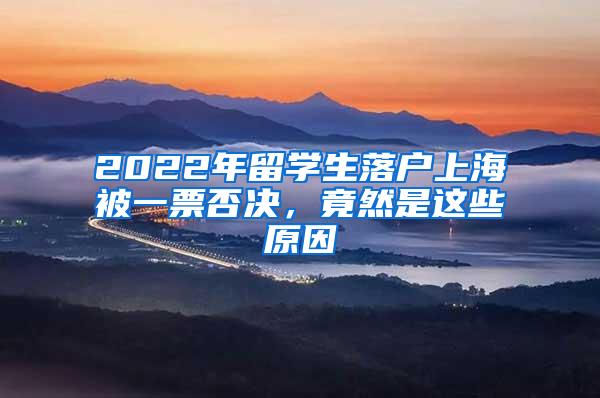 2022年留学生落户上海被一票否决，竟然是这些原因