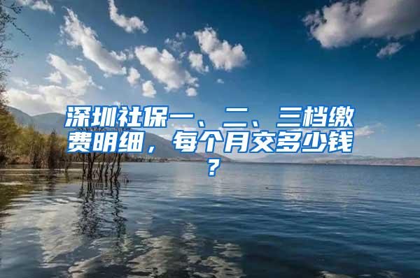 深圳社保一、二、三档缴费明细，每个月交多少钱？