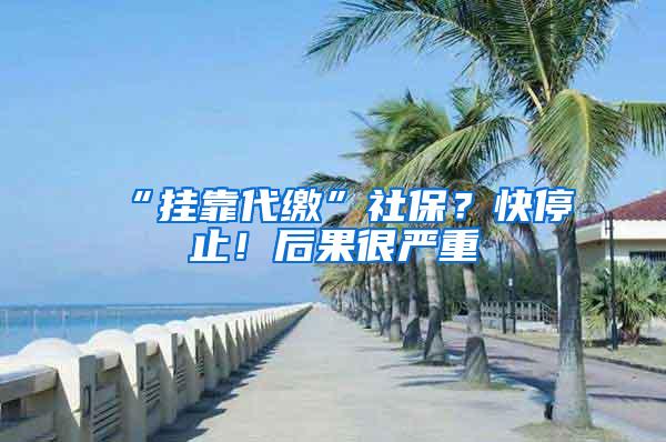 “挂靠代缴”社保？快停止！后果很严重