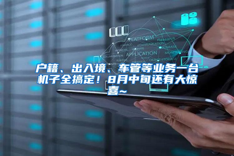 户籍、出入境、车管等业务一台机子全搞定！8月中旬还有大惊喜~