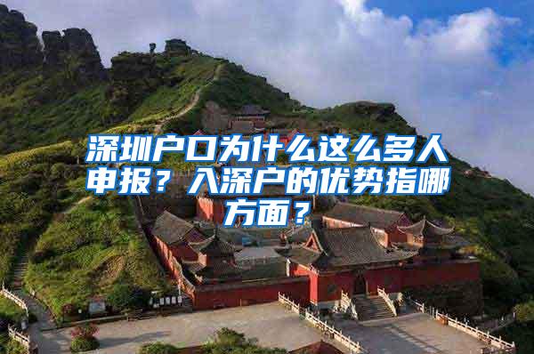 深圳户口为什么这么多人申报？入深户的优势指哪方面？