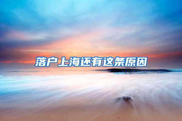 落户上海还有这条原因
