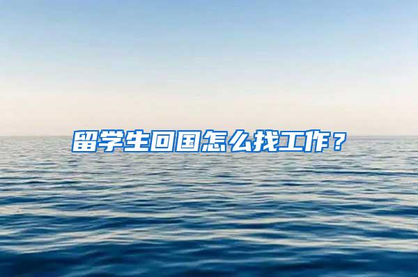 留学生回国怎么找工作？