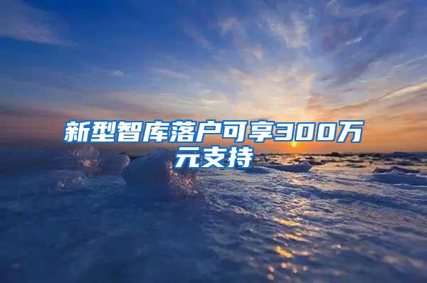 新型智库落户可享300万元支持