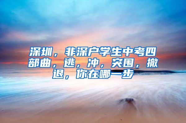 深圳，非深户学生中考四部曲，逃，冲，突围，撤退，你在哪一步