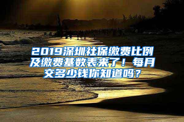 2019深圳社保缴费比例及缴费基数表来了！每月交多少钱你知道吗？