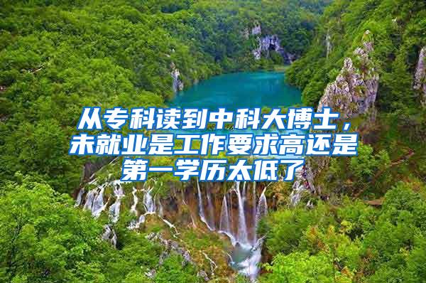 从专科读到中科大博士，未就业是工作要求高还是第一学历太低了