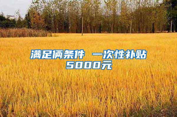 满足俩条件 一次性补贴5000元