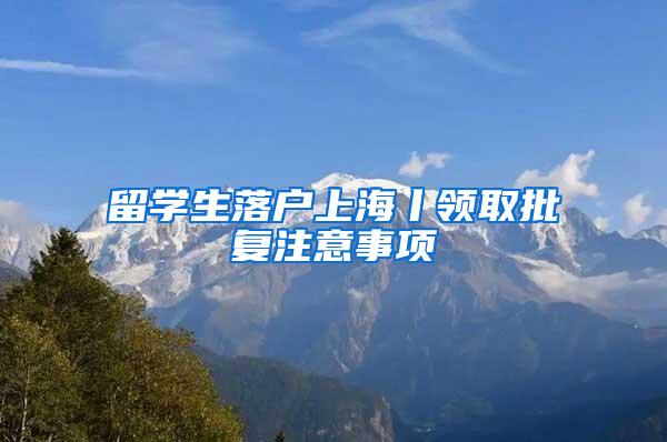 留学生落户上海丨领取批复注意事项