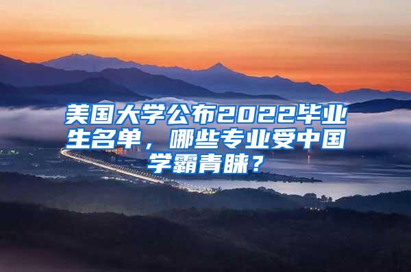 美国大学公布2022毕业生名单，哪些专业受中国学霸青睐？