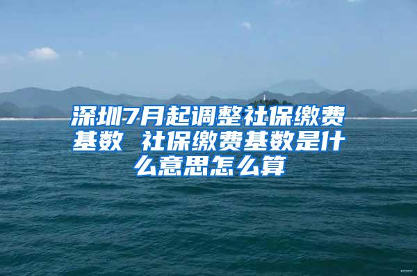 深圳7月起调整社保缴费基数 社保缴费基数是什么意思怎么算