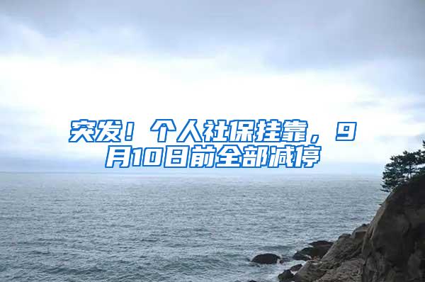 突发！个人社保挂靠，9月10日前全部减停