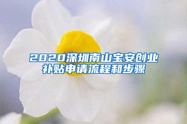 2020深圳南山宝安创业补贴申请流程和步骤