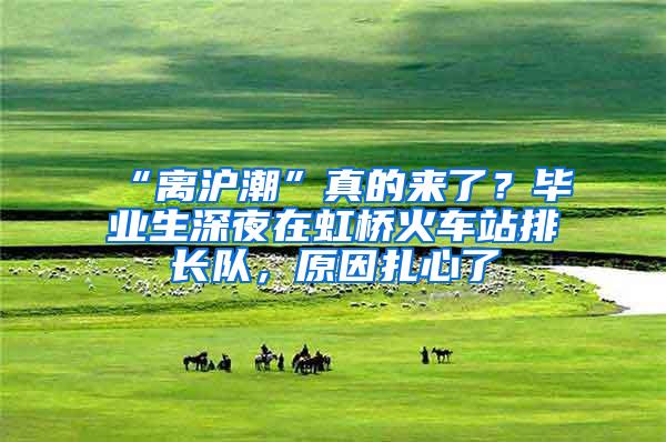 “离沪潮”真的来了？毕业生深夜在虹桥火车站排长队，原因扎心了