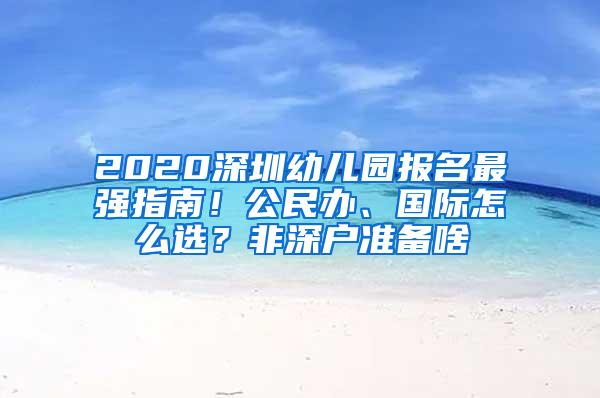 2020深圳幼儿园报名最强指南！公民办、国际怎么选？非深户准备啥