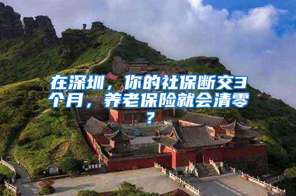 在深圳，你的社保断交3个月，养老保险就会清零？