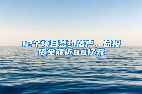 12个项目签约落户，总投资金额近80亿元