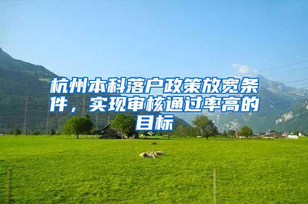杭州本科落户政策放宽条件，实现审核通过率高的目标