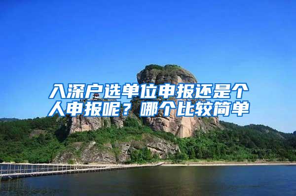 入深户选单位申报还是个人申报呢？哪个比较简单