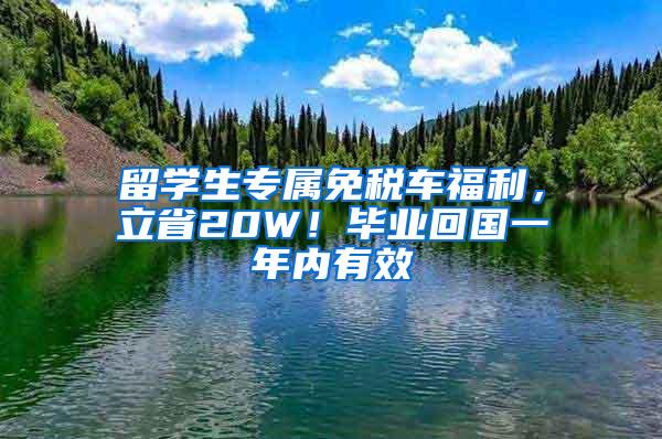 留学生专属免税车福利，立省20W！毕业回国一年内有效