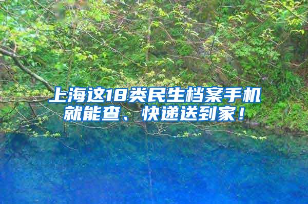 上海这18类民生档案手机就能查、快递送到家！