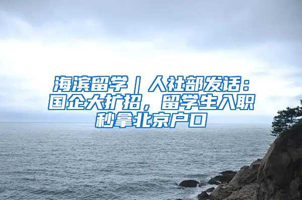 海滨留学｜人社部发话：国企大扩招，留学生入职秒拿北京户口