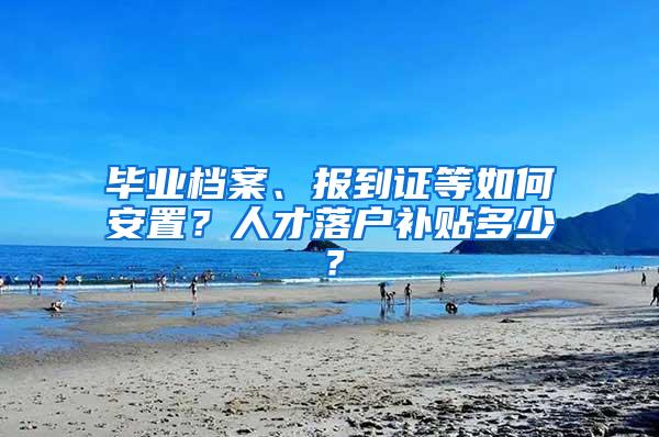 毕业档案、报到证等如何安置？人才落户补贴多少？
