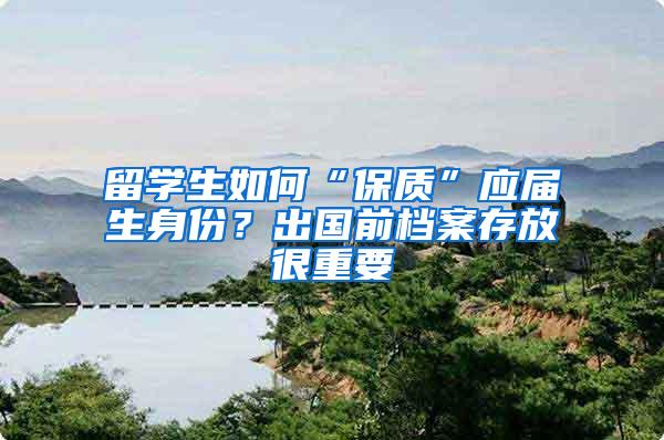 留学生如何“保质”应届生身份？出国前档案存放很重要
