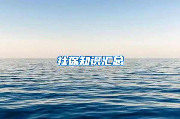 社保知识汇总