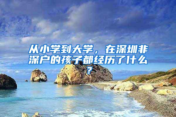 从小学到大学，在深圳非深户的孩子都经历了什么？