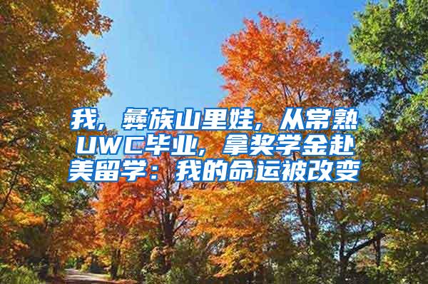 我, 彝族山里娃, 从常熟UWC毕业, 拿奖学金赴美留学：我的命运被改变