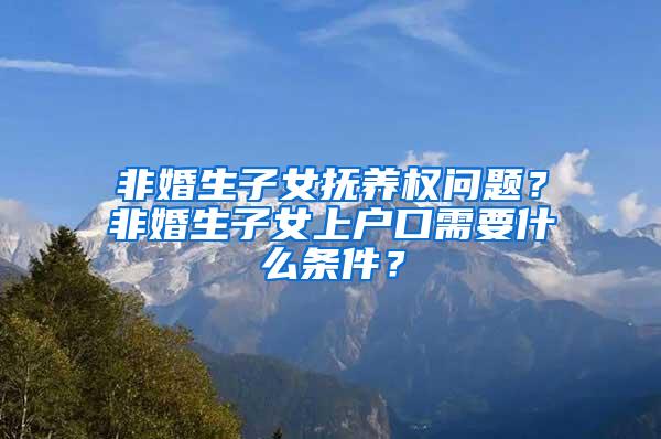 非婚生子女抚养权问题？非婚生子女上户口需要什么条件？