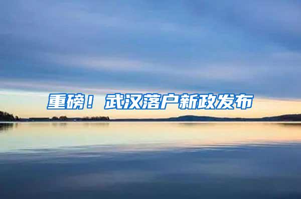 重磅！武汉落户新政发布