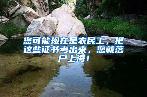 您可能现在是农民工，把这些证书考出来，您就落户上海！