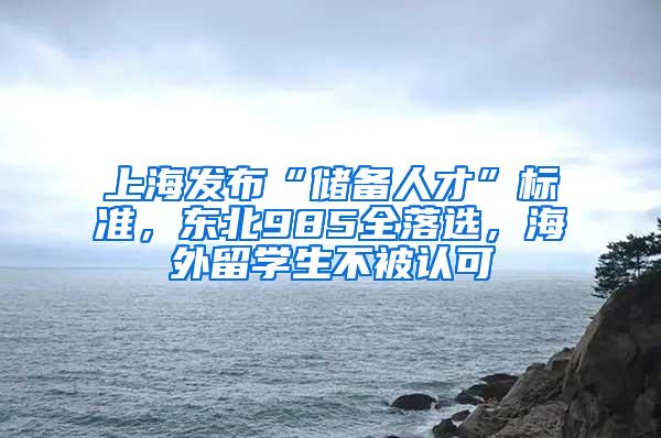 上海发布“储备人才”标准，东北985全落选，海外留学生不被认可