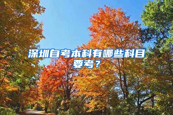 深圳自考本科有哪些科目要考？
